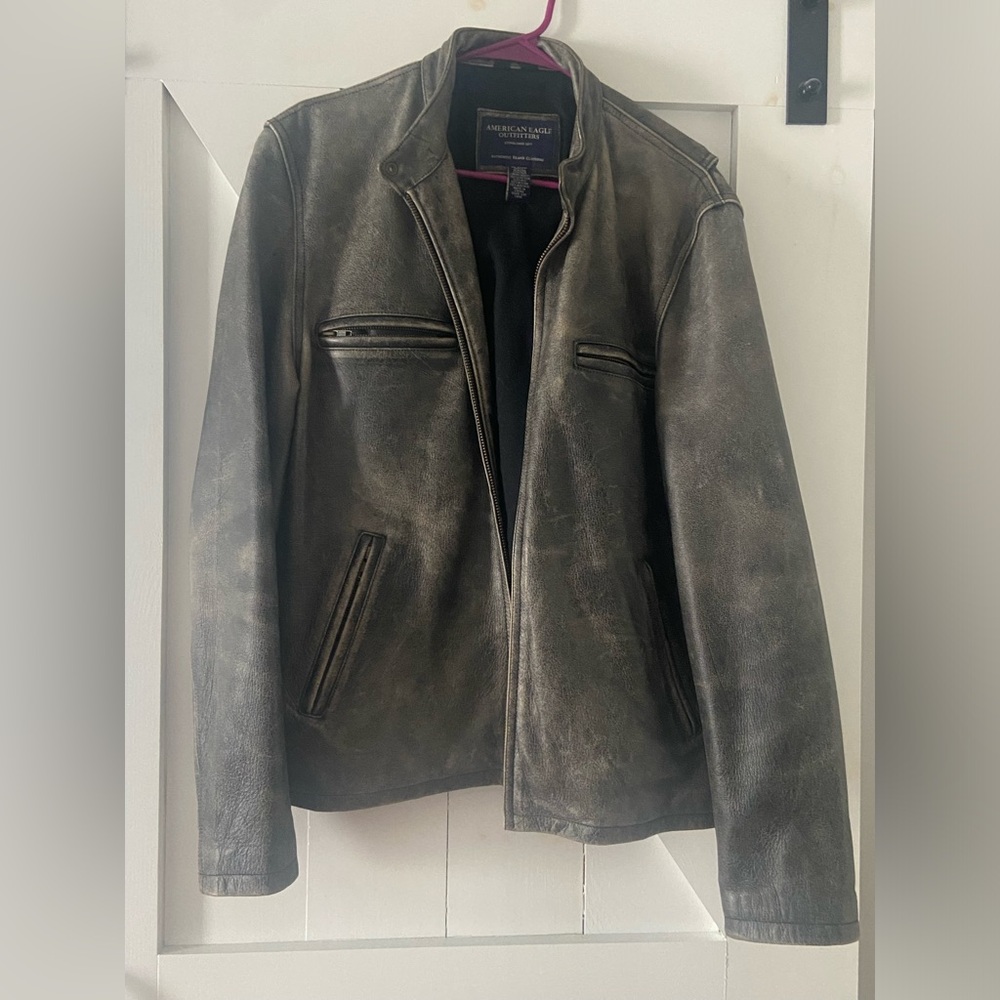 Men’s Vintage American Eagle Leather Jacket Size Large